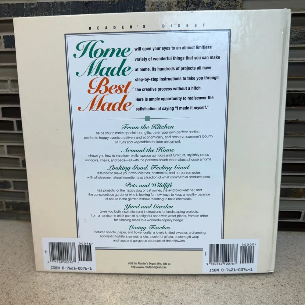 VTG Home Made Best Made Reader's Digest DIY Craft Cooking‎ Home Decor Hardcover